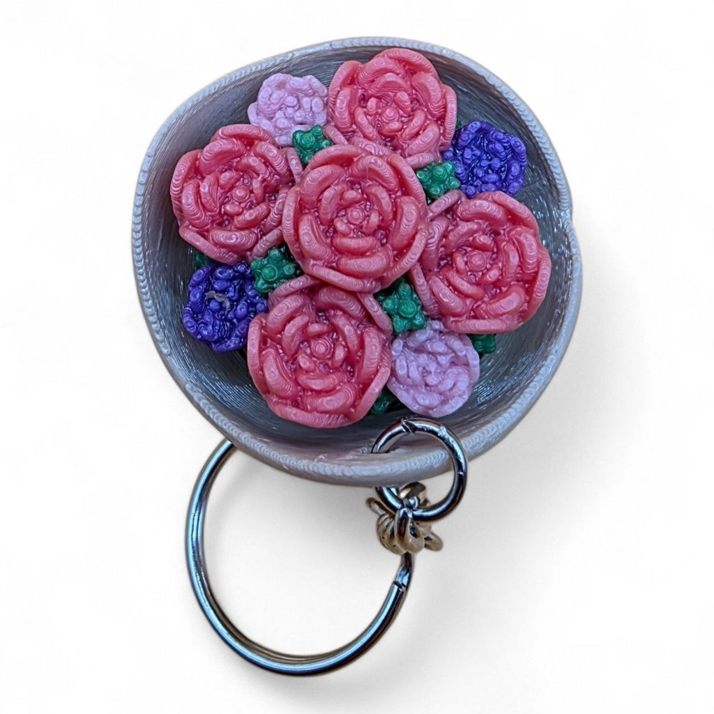 🌸 Bloom Clicker Keychain – Anti-Stress Flower Bouquet 🌸✨