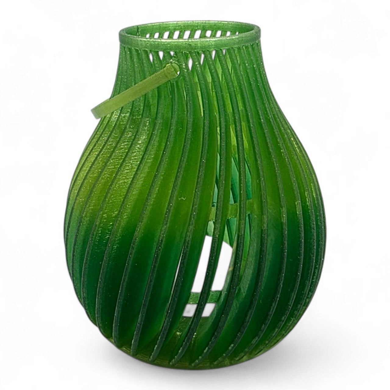 🕯️ Flow Spiral Candle Holder – Modern LED Light Lantern ✨ | Elegant Shadow Design | Green