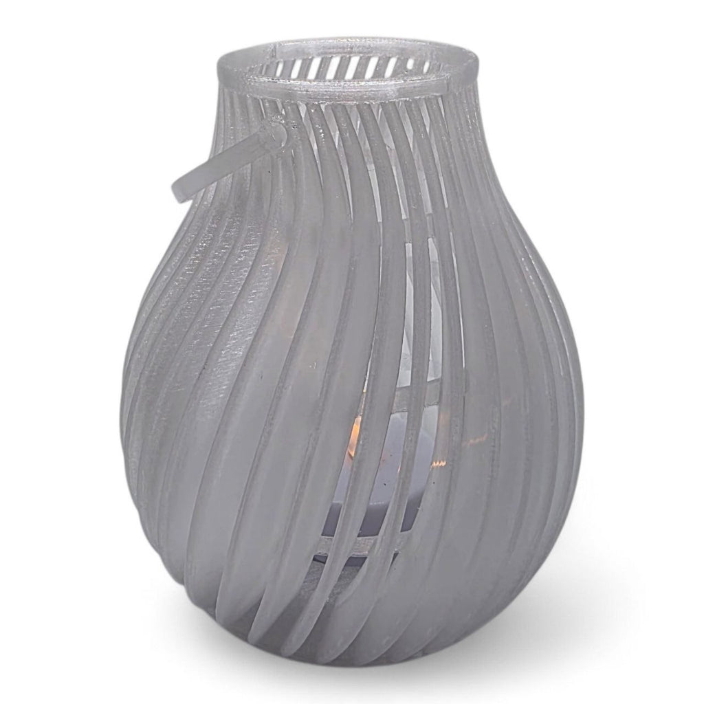 🕯️ Flow Spiral Candle Holder – Modern LED Light Lantern ✨ | Elegant Shadow Design | White