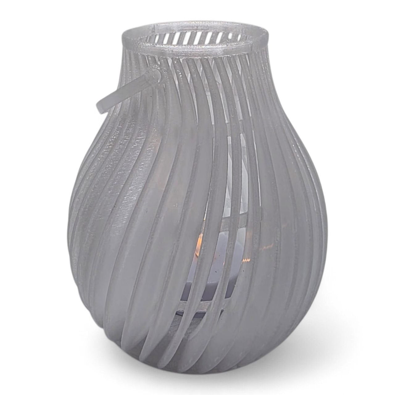 🕯️ Flow Spiral Candle Holder – Modern LED Light Lantern ✨ | Elegant Shadow Design | White