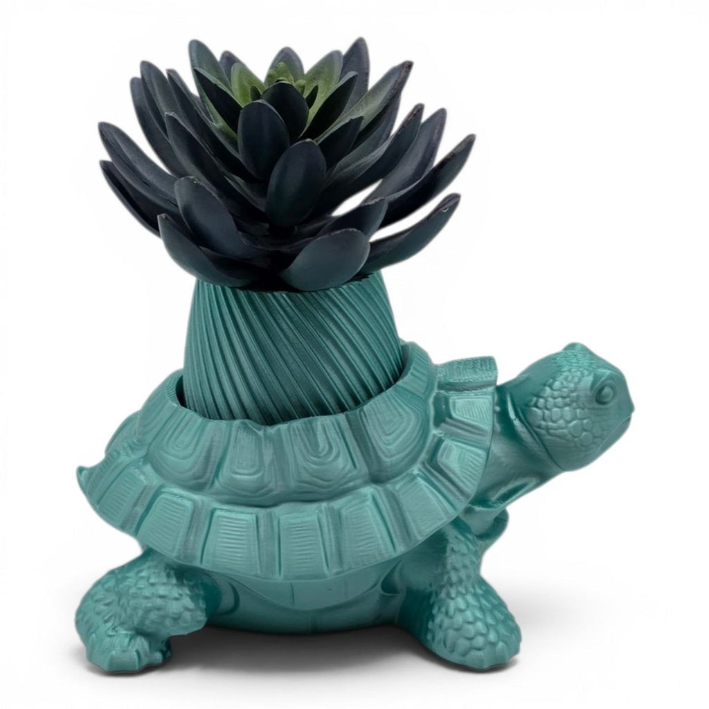 🌈 Rainbow Turtle Planter – Unique 3D Printed Pot 🐢✨Glossy Green