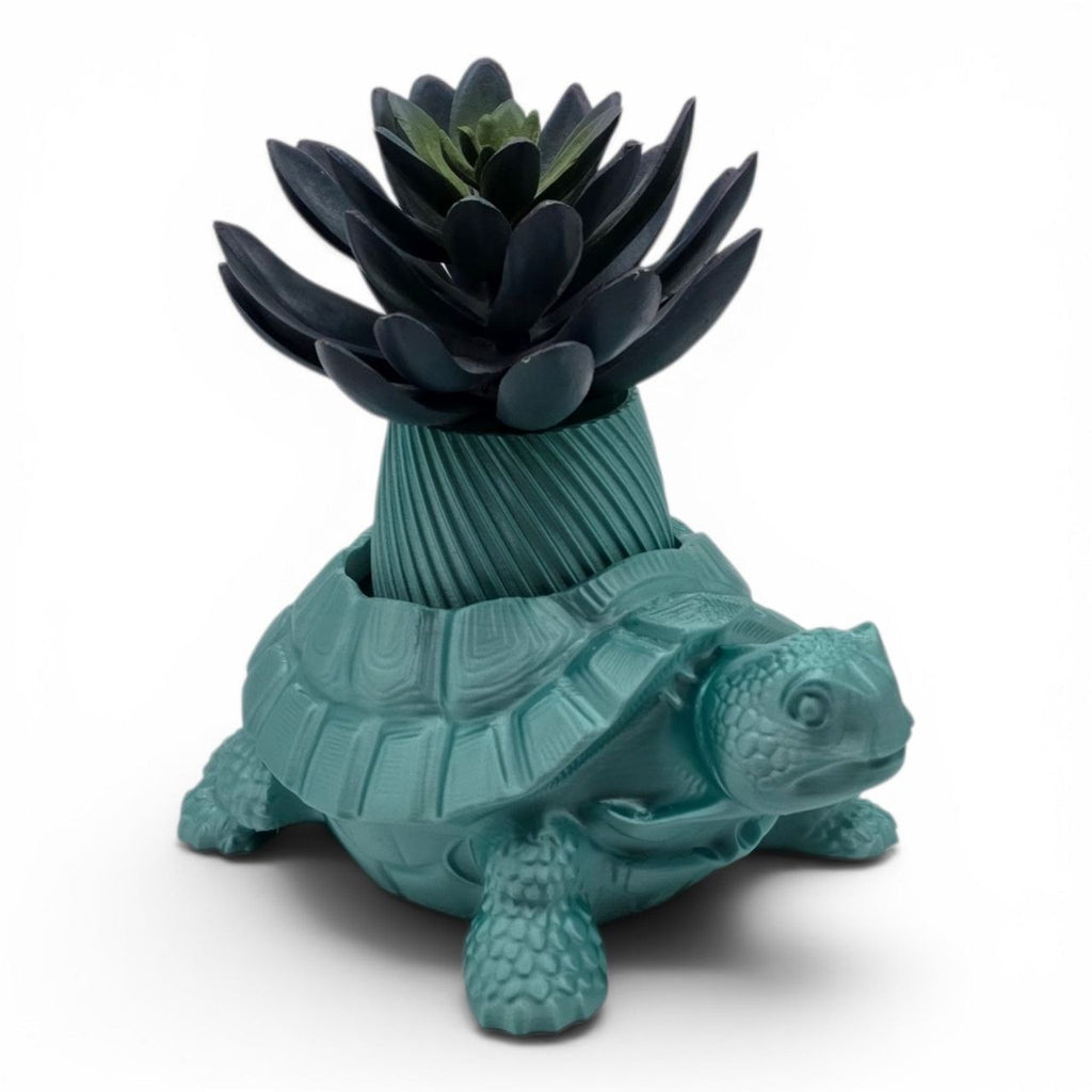 🌈 Rainbow Turtle Planter – Unique 3D Printed Pot 🐢✨Glossy Green